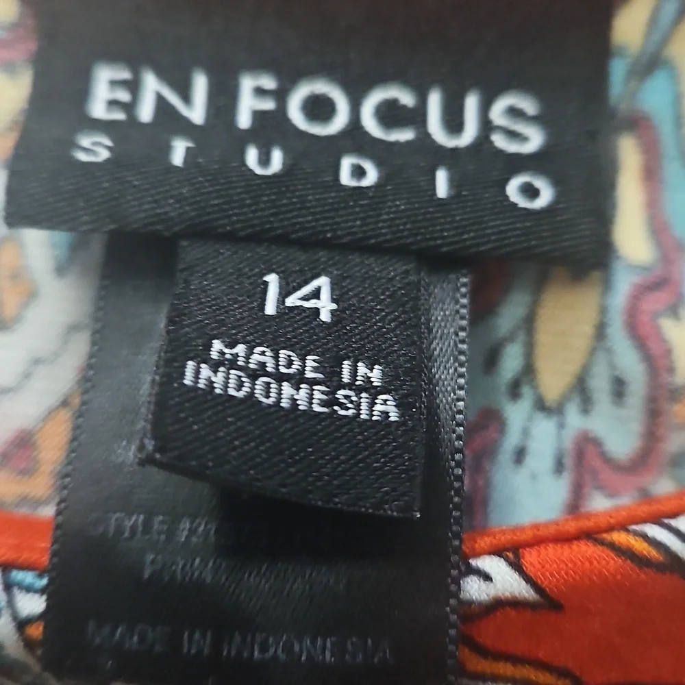 Enfocus Studio Patterned Mini Dress Women Size 14 - Picture 16 of 16